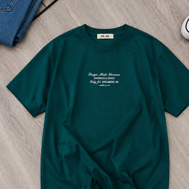 تیشرت لش مردانه چاپی سبز و طوسی