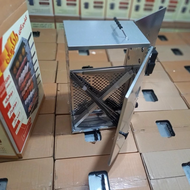 کباب پز ایستاده بدون دود آپارتمانی دادلیسان مدل 14 سیخ به همراه 28 عدد سیخ جوجه و کوبیده