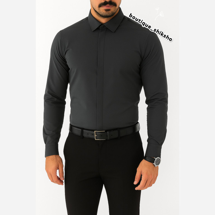 پیراهن مردانه دکمه مخفی پارچه دوشین