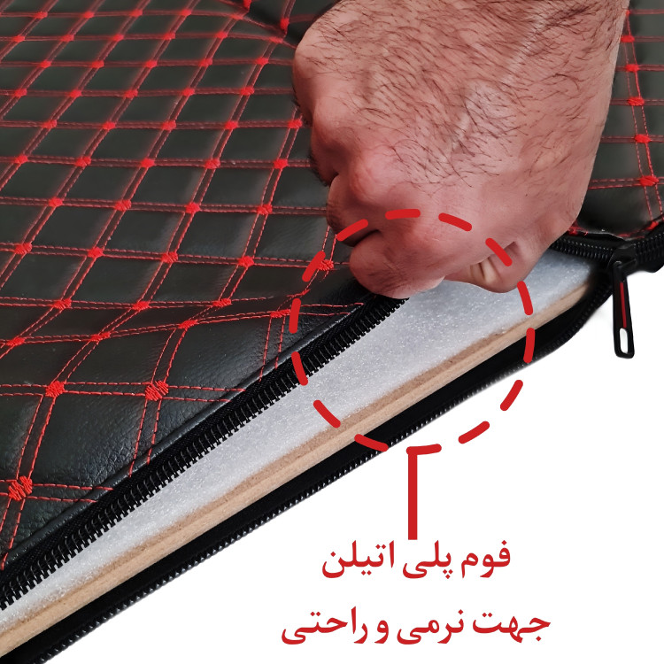 تشک سفری خودرو مدل تاشو مخصوص صندلی عقب با رویه چرم و فوم پلی اتیلن