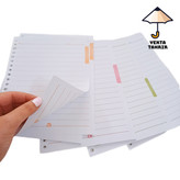 برگه یدک کلاسور a5 دارای 20 حلقه 100 برگ دیوایدری با کاغذ 80گرم