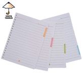 برگه یدک کلاسور a5 دارای 20 حلقه 100 برگ دیوایدری با کاغذ 80گرم