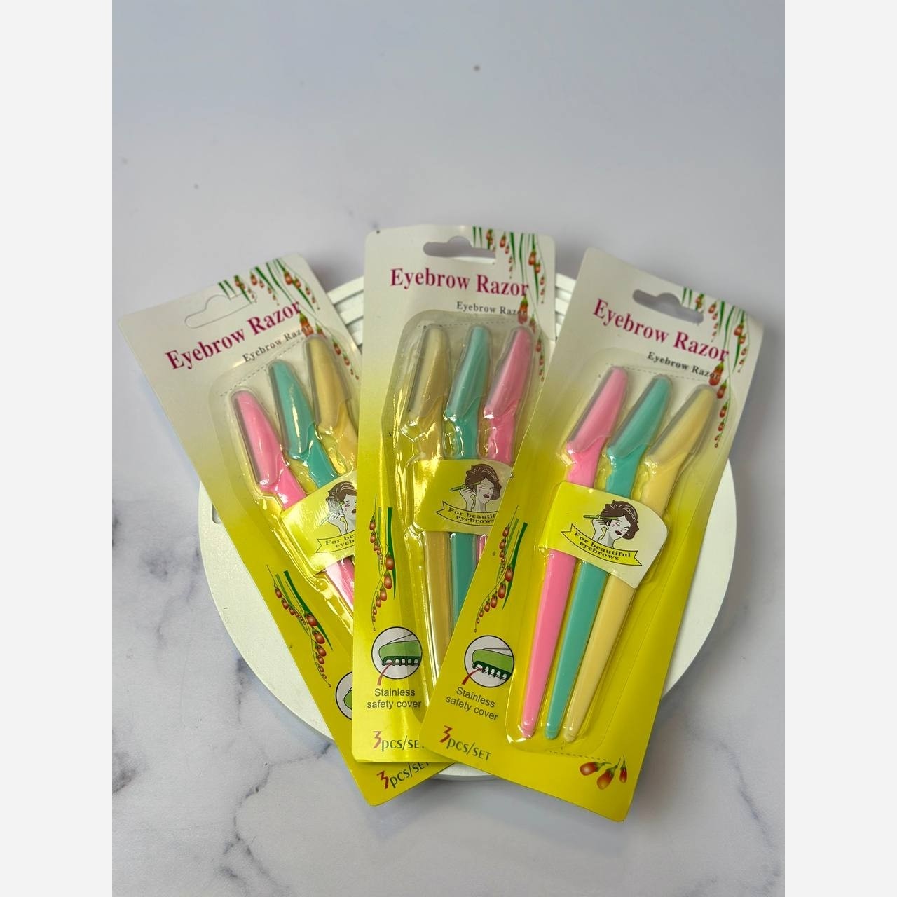 تیغ ابرو 3 عددی ( پک 3تایی تیغ ابرو و اصلاح ) تیغ ابرو سه تایی