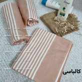 حوله یزدی نخی استخری سایز بزرگ 100 در 180 دور دوز و دارای رنگبندی صد در صد نخی برند رامش