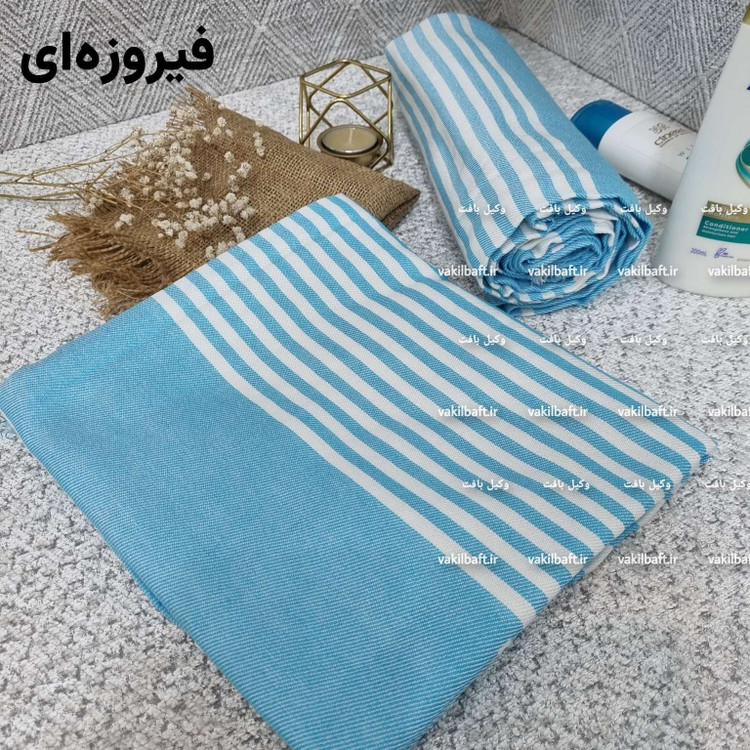 حوله یزدی نخی استخری سایز بزرگ 100 در 180 دور دوز و دارای رنگبندی صد در صد نخی برند رامش