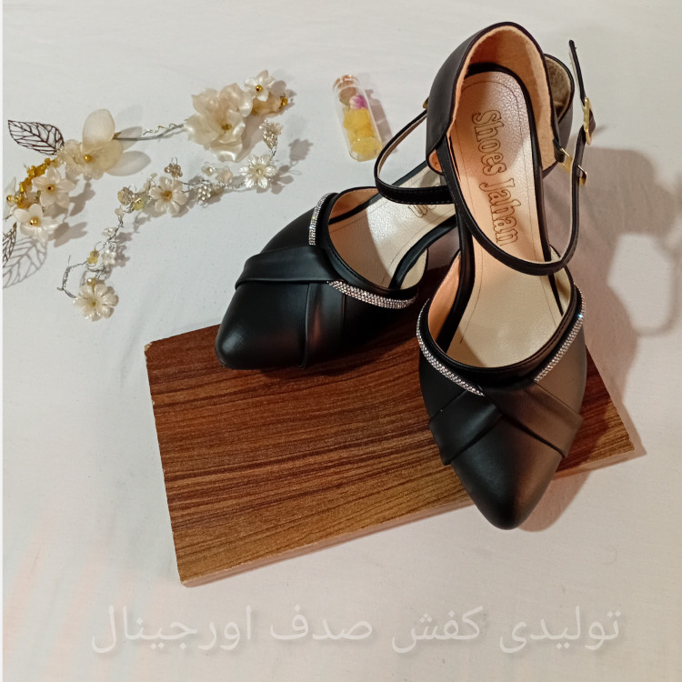 کفش مجلسی زنانه جلو بسته نگینی برند صدف گلد ، حتی برای پنجه های پهن،پاشنه 5سانت،کفش مجلسی پاشنه دار،37تا 42،