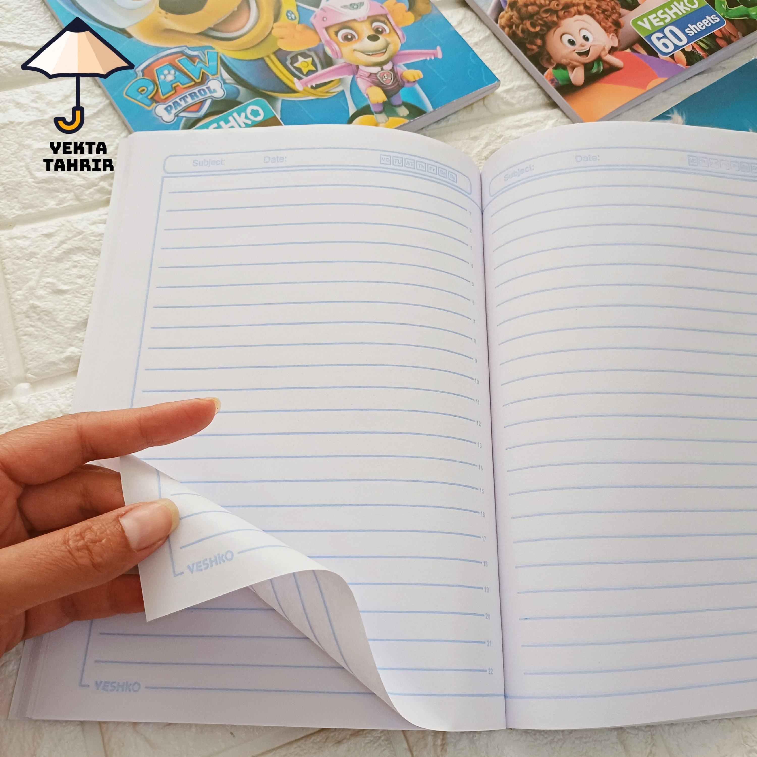 دفتر 60 برگ خط دار فانتزی کلاسیک منگنه ای دخترانه و پسرانه