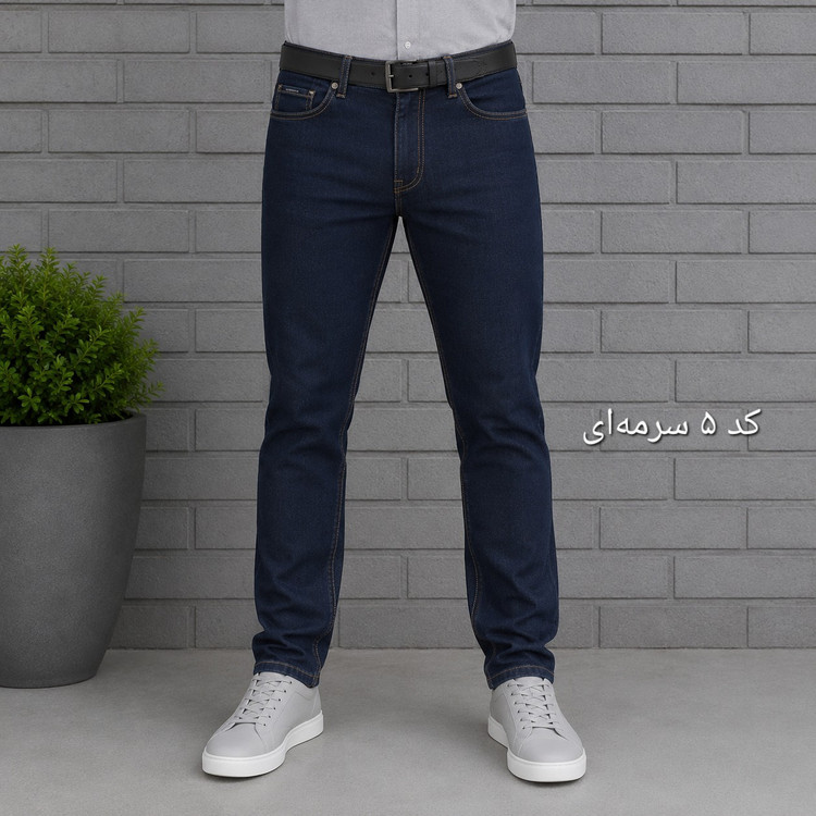 شلوار جین مردانه راسته پنبه فلامنت - شلوار لی مردانه