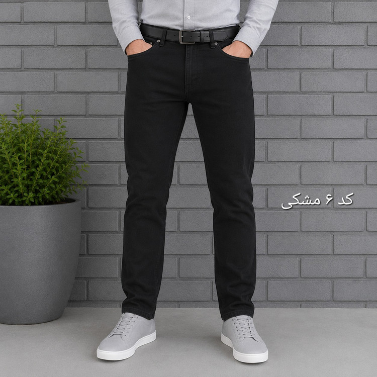شلوار جین مردانه راسته پنبه فلامنت - شلوار لی مردانه