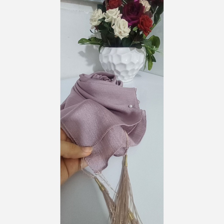 روسری مجلسی کریستال شیک ساده وجدیدبارنگبندی جذاب کد429 ازغرفه یکتااسکارف