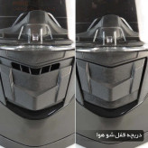 کلاه کاسکت فک متحرک دارای عینک رادین مدل لاوس مشکی مات