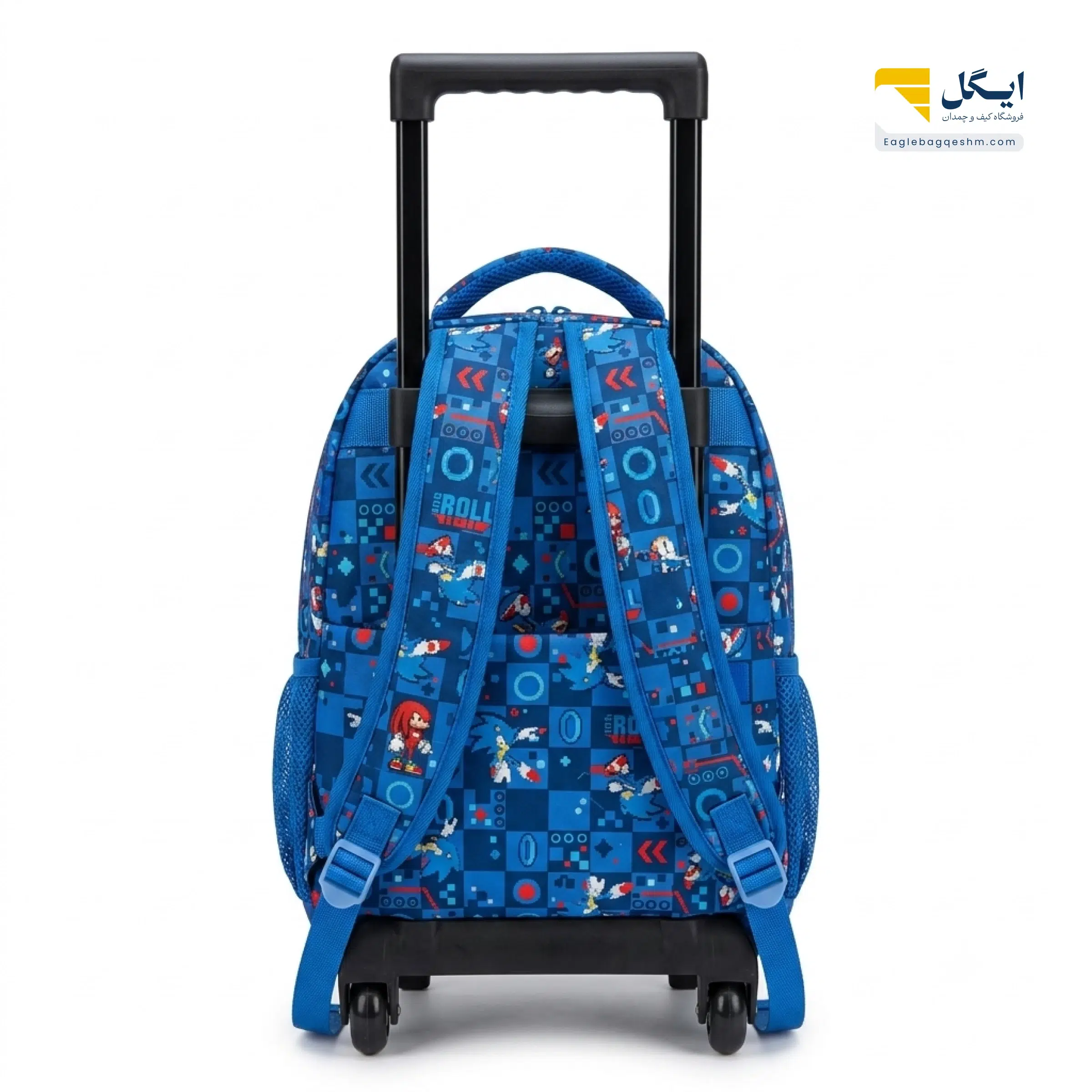 کوله چرخدار مدرسه مدل 1450 با چرخ ژلهای و زیپ مخفی