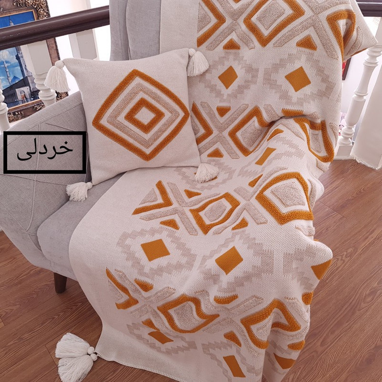 شال مبل پانچدوزی نخ ترک تراکم بالا 140 در 180 (پس کرایه)