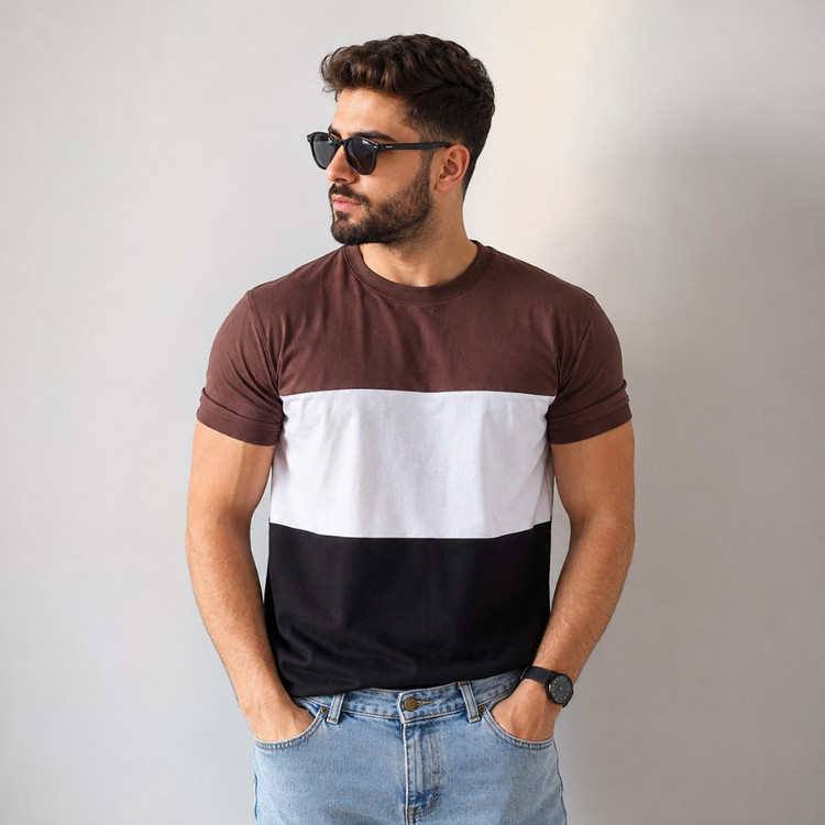 تیشرت مردانه نخ پنبه ترکیبی جدید