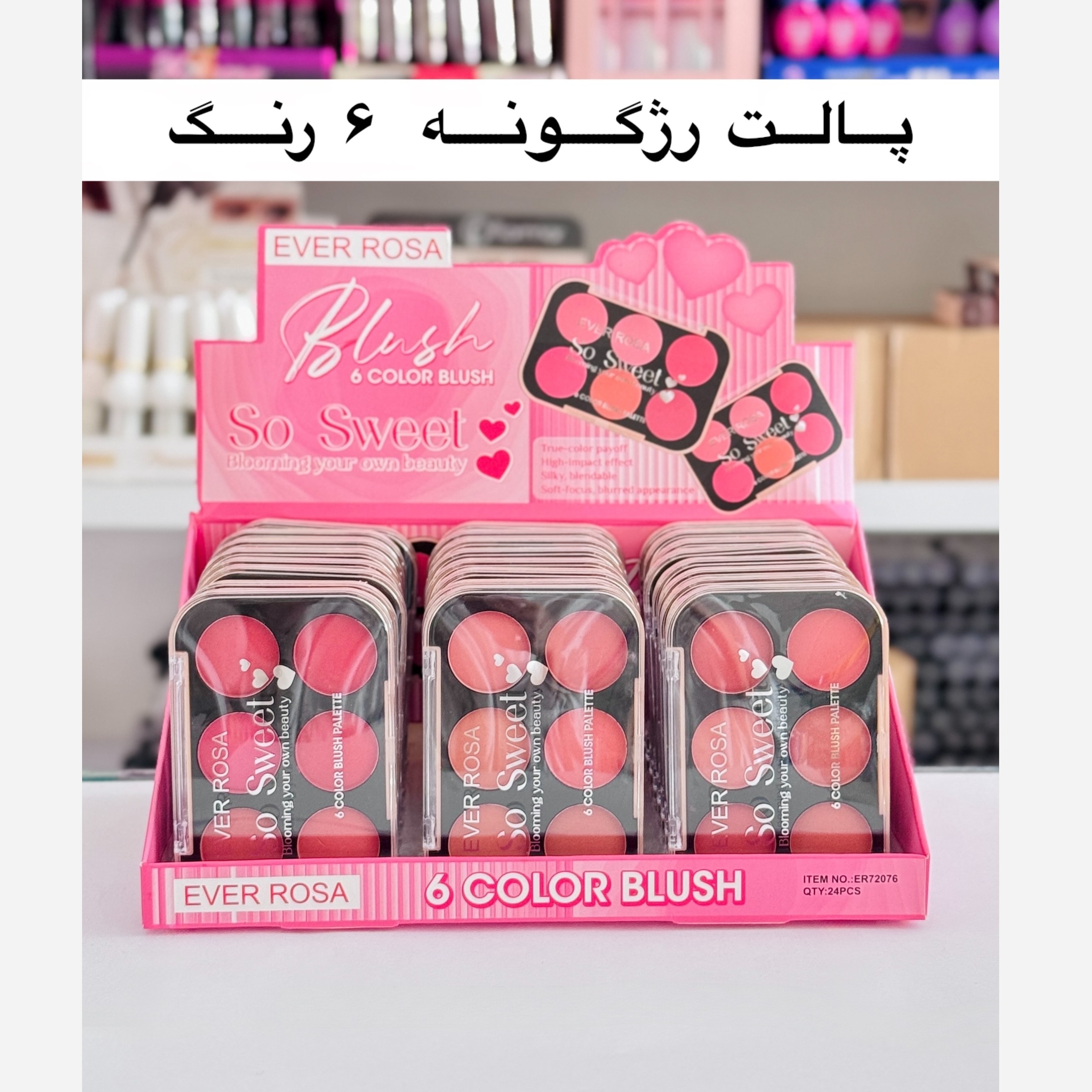 پالت رژگونه 6 رنگ ( آرایشی هوتران)