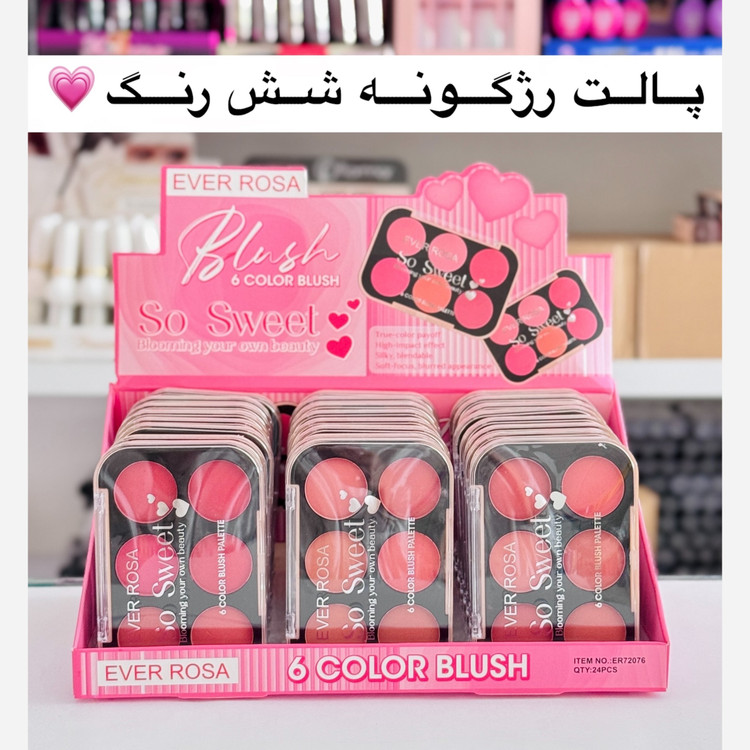 پالت رژگونه 6 رنگ ( آرایشی هوتران)