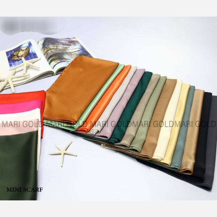 مینی اسکارف مجلسی ساتن ابریشم ساده وارداتی (هدیه و تخفیف)