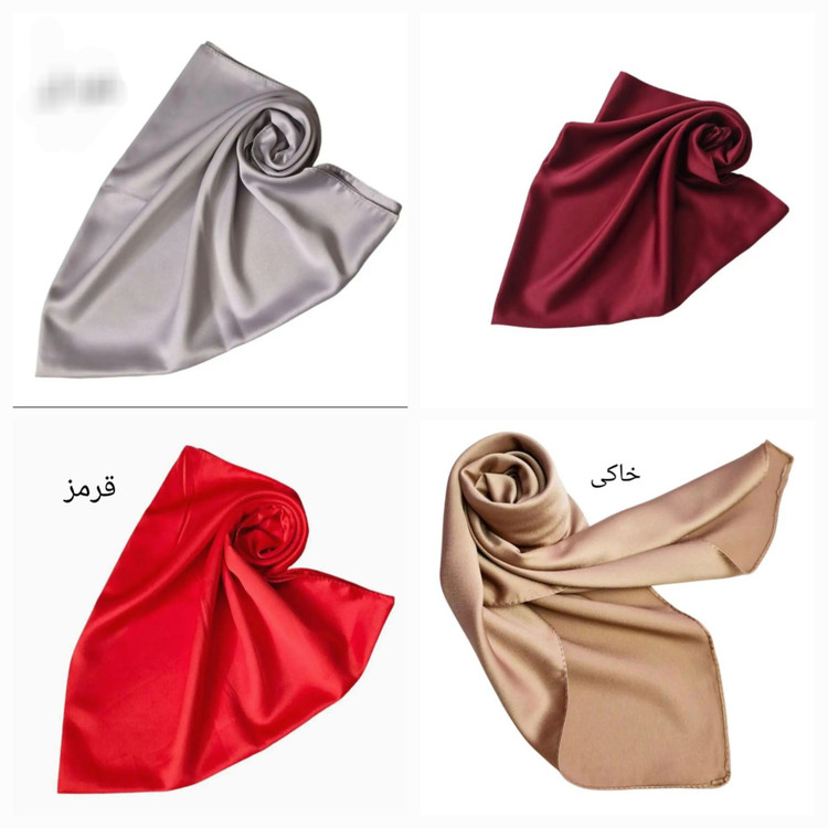 مینی اسکارف مجلسی ساتن ابریشم ساده وارداتی (هدیه و تخفیف)