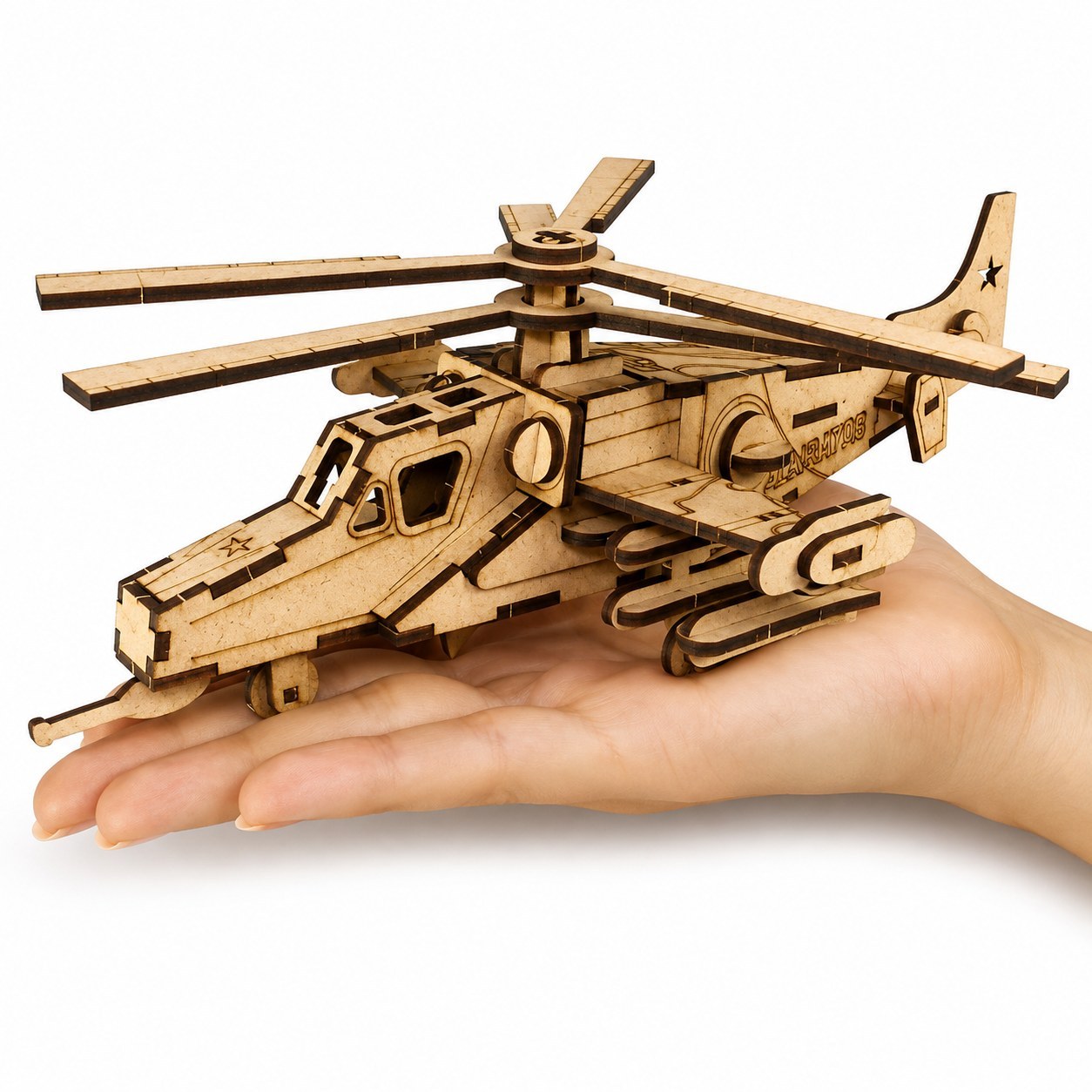 پازل سه بعدی چوبی هلیکوپتر جنگی KA-50 (ماکت)