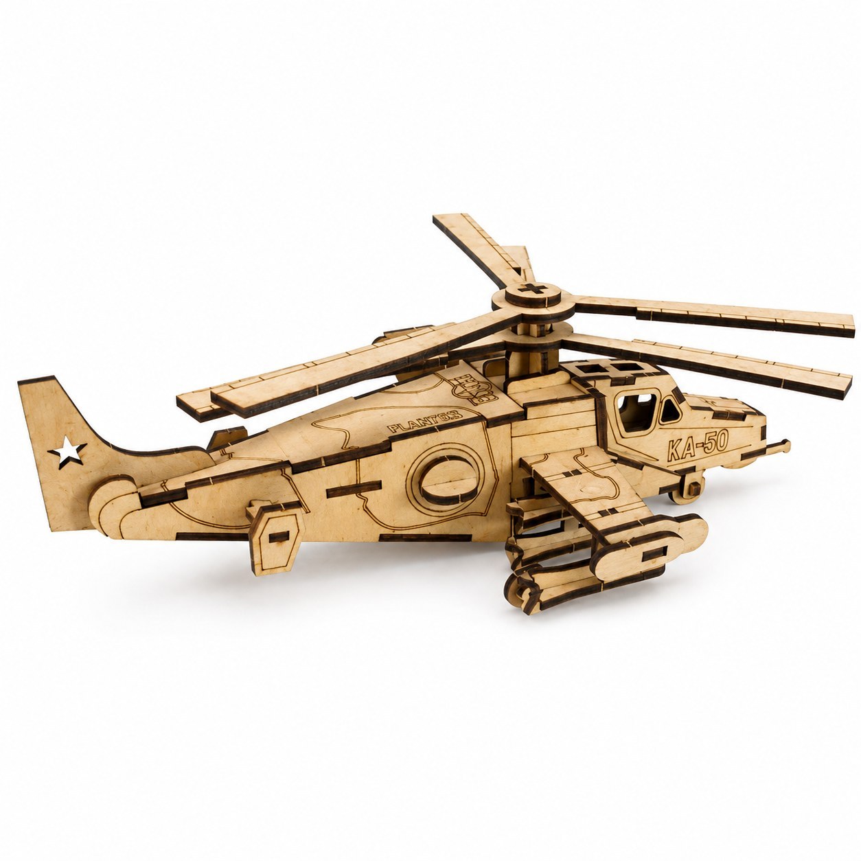 پازل سه بعدی چوبی هلیکوپتر جنگی KA-50 (ماکت)