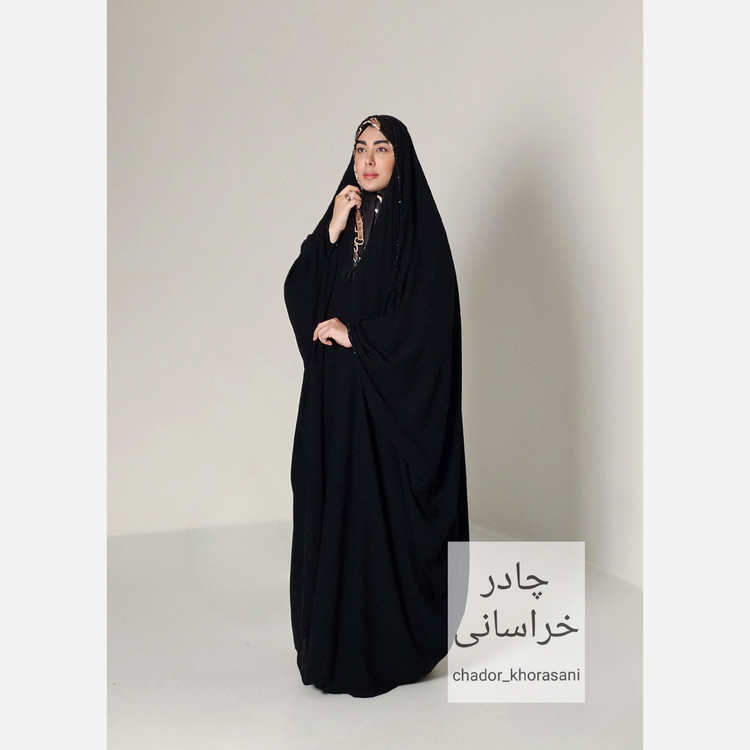 چادر مشکی عربی جده جواهردوزی کرپ درجه یک لاکچری (حریر اسود) و رویال