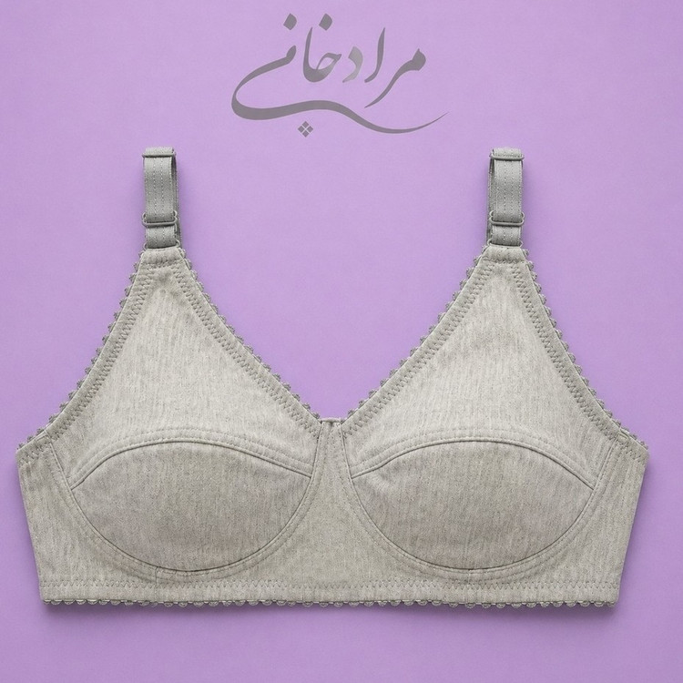 سوتین ملانژ پنبه کشسانی خوب دولایه نسبتا نازک دوخت عالی سایز 70 تا85 تولیدی مرادخانی