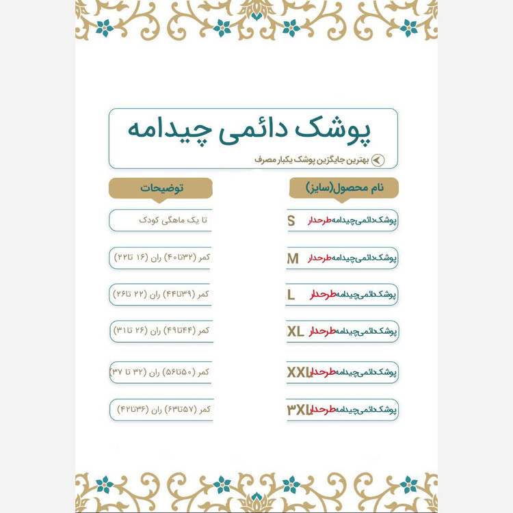 پوشک دائمی و قابل شست وشو کودک