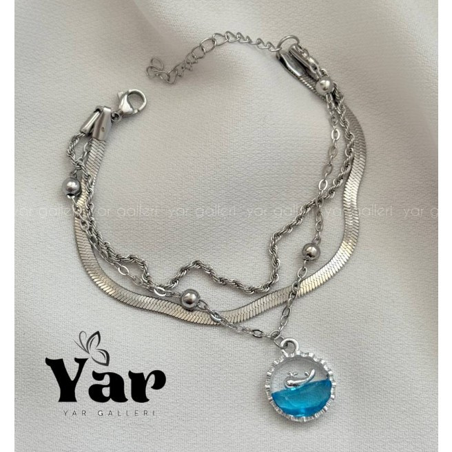 گردنبند وال و دریا (دستبند و گوشواره هم موجوده)