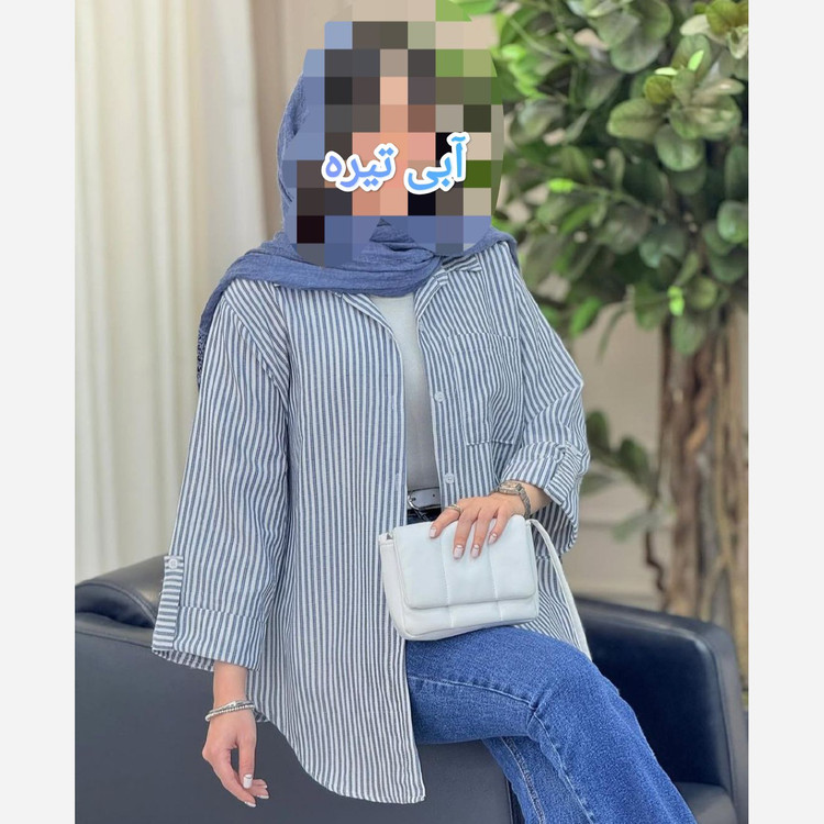 شومیز زنانه راه راه آستین پاکتی در 4 سایز دارای رنگبندی