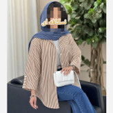 شومیز زنانه راه راه آستین پاکتی در 4 سایز دارای رنگبندی