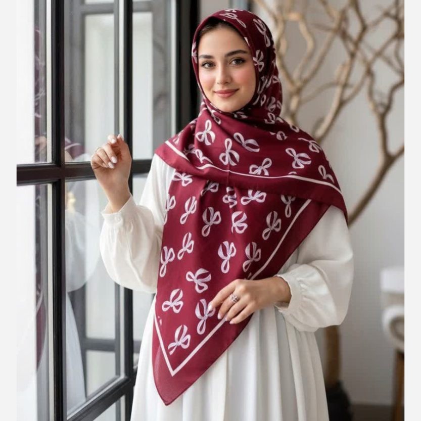 روسری زنانه طرح پاپیون قواره 140