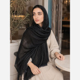 شال نخی پلیسه مدل ماهریس 4طرف ریشه پرزی (شامل هدیه)