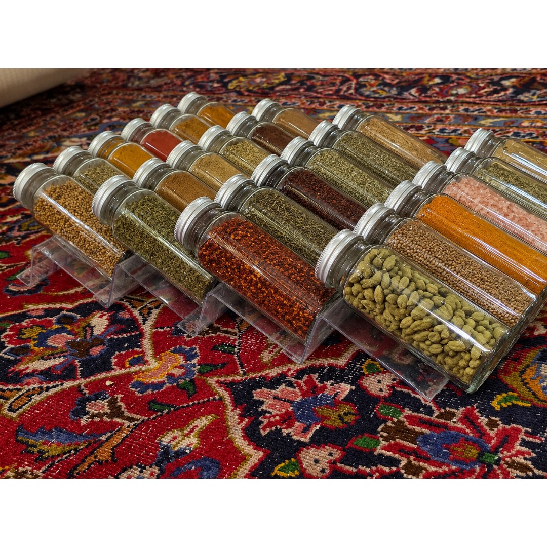 پک جا ادویه مک کارتی 14 سانتی 24 عددی با لیبل هدیه استند کشو و نمک پاش