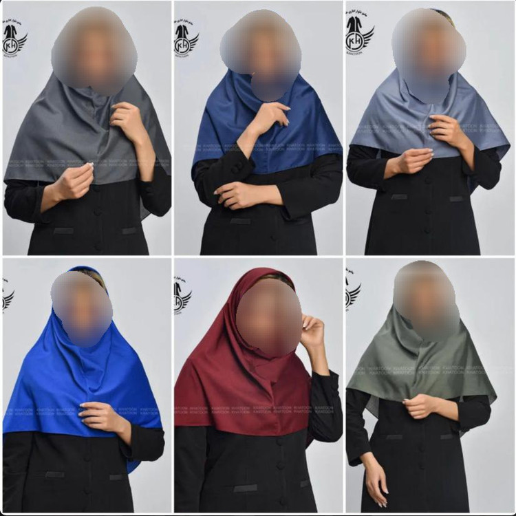 مقنعه کرپ حریر خاویاری قواره 90 و 100 (شامل هدیه)