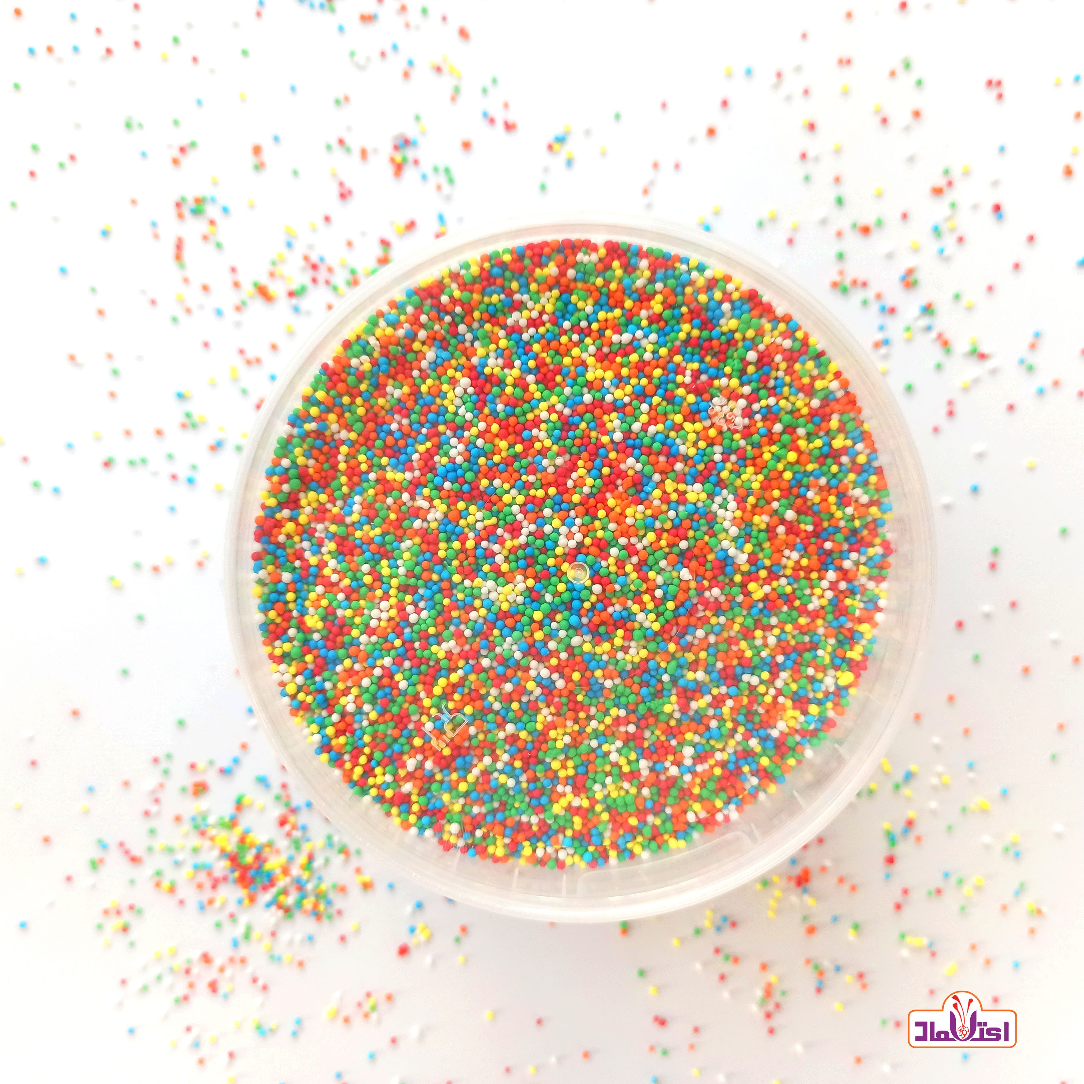 ترافل توپی رنگی 100 گرمی اعتماد تازه و بسته بندی سطلی