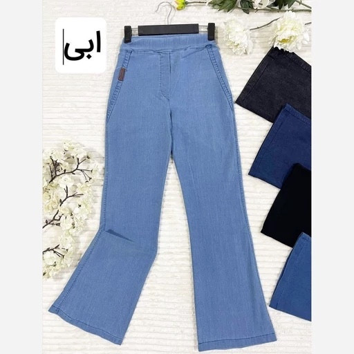 شلوار جین نیل مشکی دمپاگشاد سایزبزرگ 38 تا 54 شلوار نیل بوتکات شلوار جین دمپا مشکی شلوار لی دمپا گشاد شلوار جین