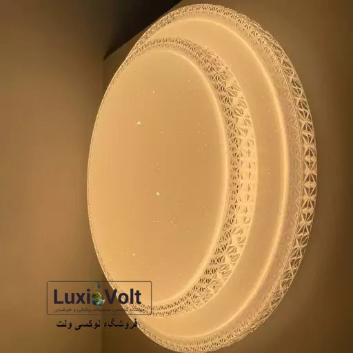 لوستر سقفی دو طبقه دور کریستال سه حالته(ارسال رایگان)