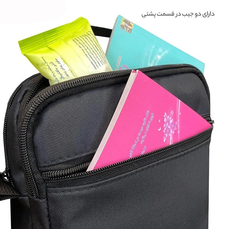 کیف دوشی مردانه cat مدل C35 جنس برزنت ضد آب مناسب تبلت