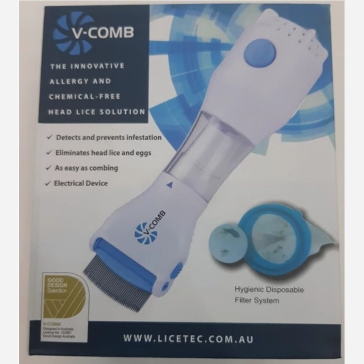 شانه برقی شپش گیر وی کامب چینTTVC04همراه با 6فیلتر یدک با دندانه های مارپیچ استیل عمده و خرده