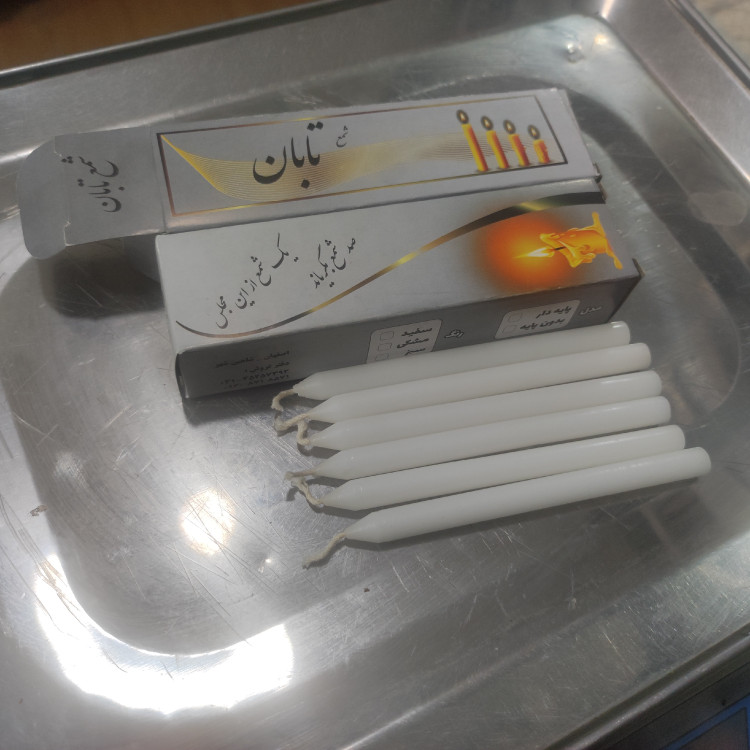 شمع تابان.مدل لاله بدون پایه.بسته شش عددی.سوخت بالای بیست و پنج دقیقه.رنگ سفید