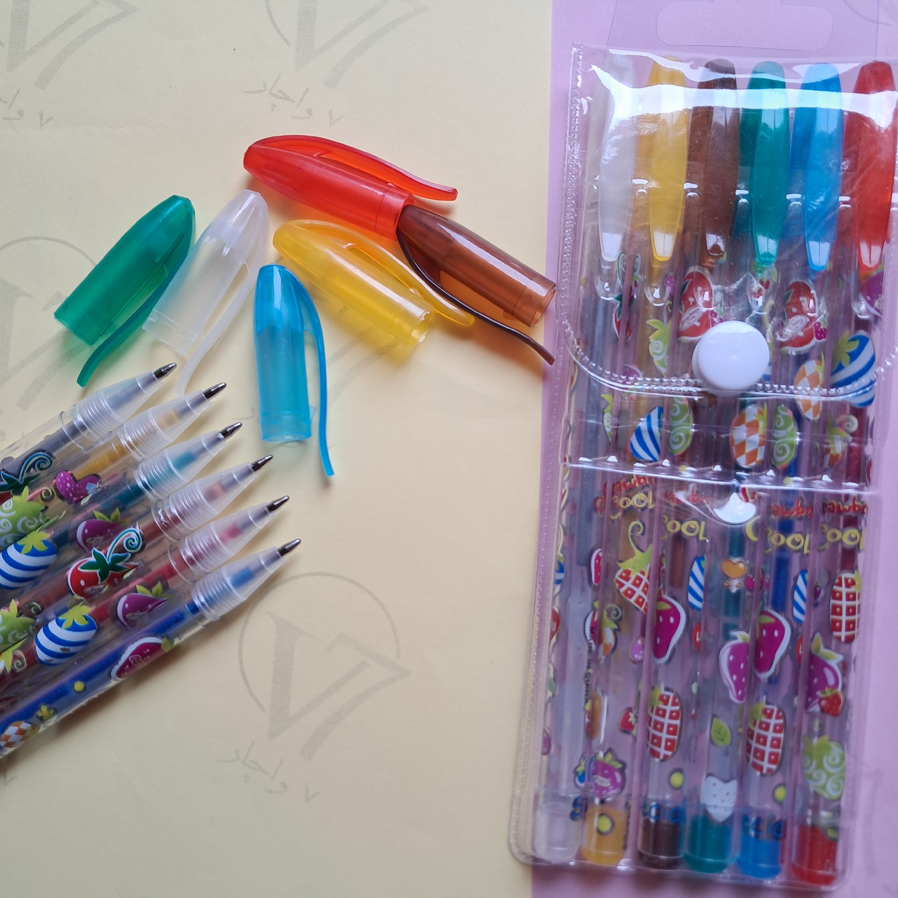 خودکار نئونی neon color برند zuixua پاستلی و گلیتر اکلیلی و شاین با نوک mm 1 در بسته های 12 و 36 و 48 عددی