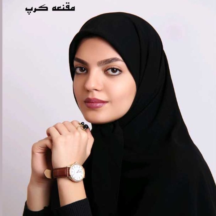 مقنعه اعلاء کرپ مشکی و سرمه ای