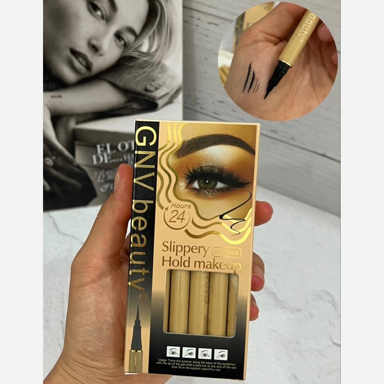 ماژیک چشم خط چشم سوپر مشکی GNV beauty