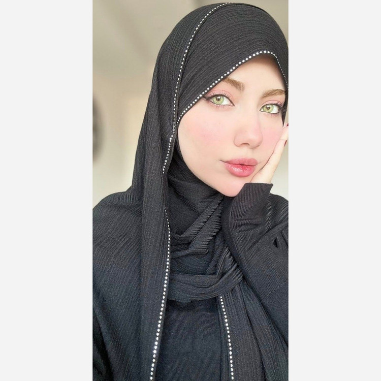 شال کشی کویتی نگین دار ماهور رنگ مشکی