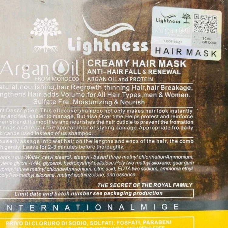 شامپو ماسک لایتنس بدون سولفات (پک 2عددی)اصلی حاوی روغن آرگان( شامپو آرگان لایتنس و ماسک مو)