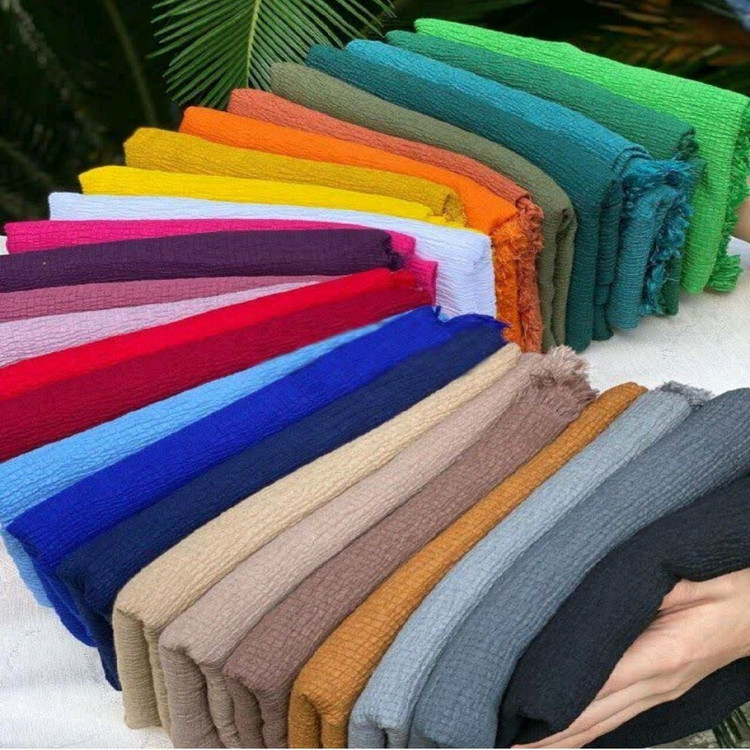 شال نخی ساده پفکی پلیسه ریزکیفیت بسیار عالی