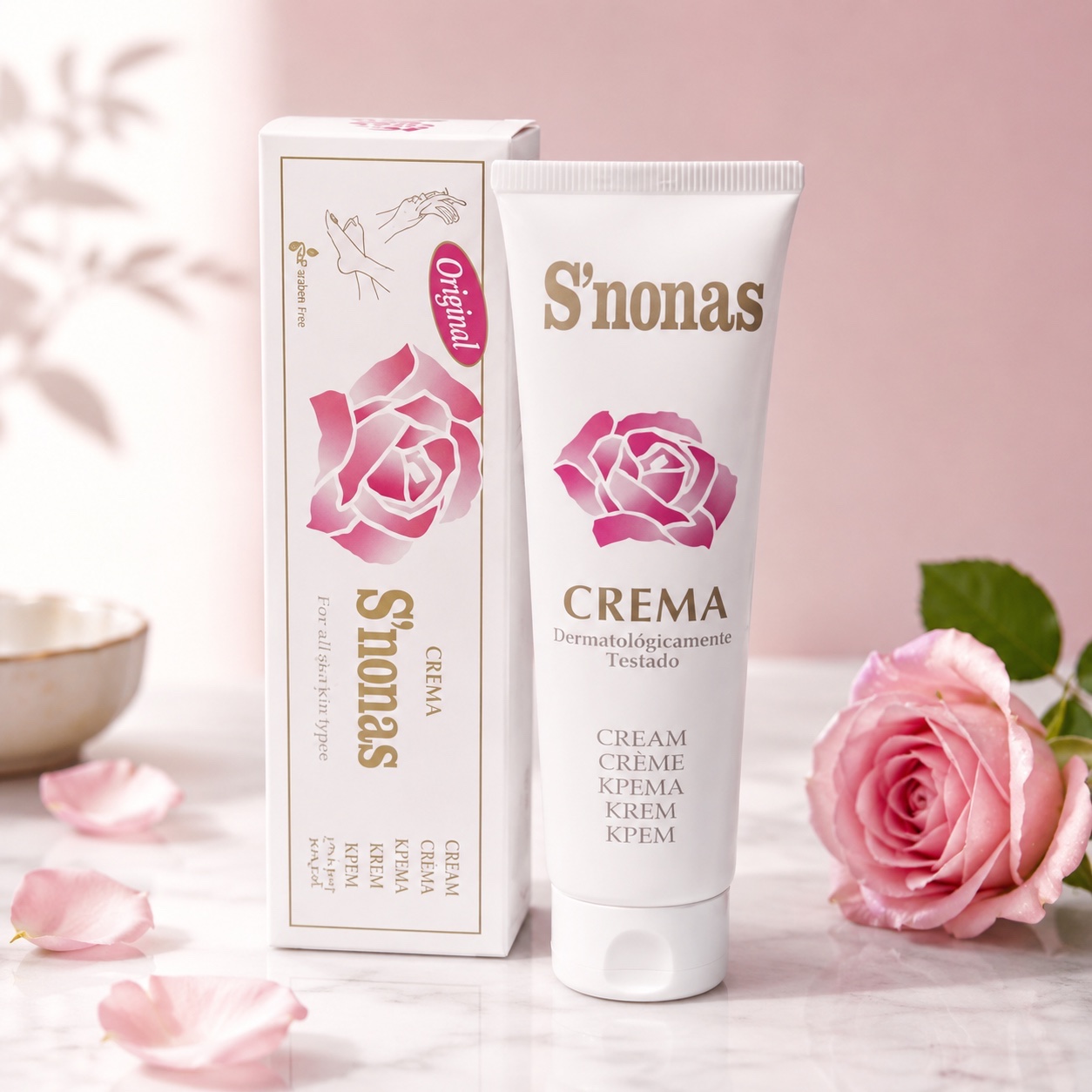 کرم تیوپی گلیسرین گل رز اسنوناس 150 میل