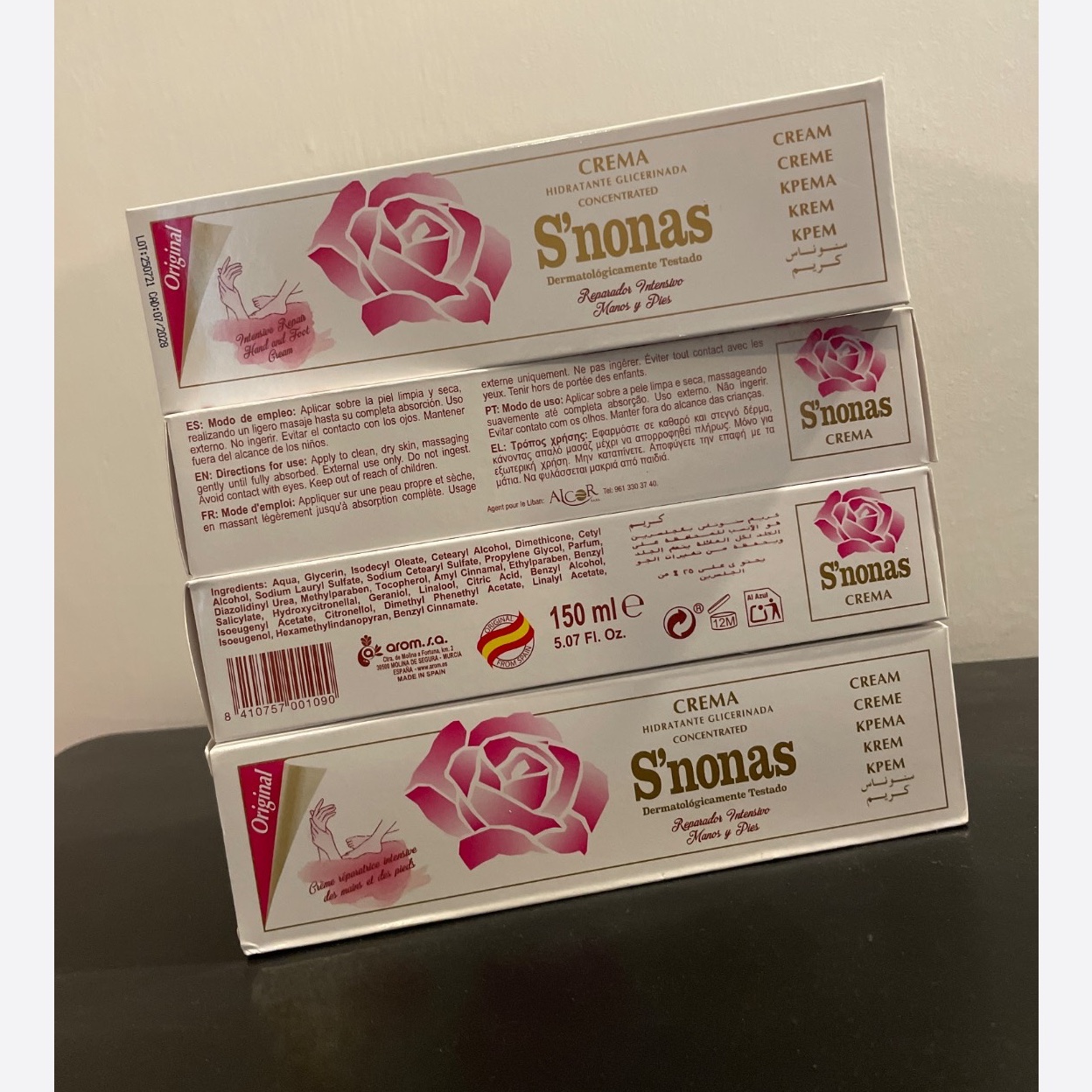 کرم تیوپی گلیسرین گل رز اسنوناس 150 میل