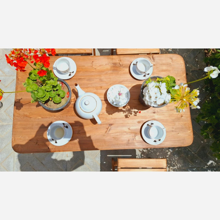 میز و صندلی تاشو چوبی دو نفره تمام روس ( پسکرایه )