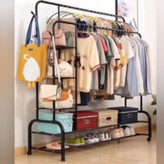 رگال دوبل(هنگر) دو طبقه قفسه دار با تحمل وزن 70 کیلوگرم با قابلیت حمل و جابجایی